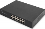 DIGITUS Switch 16-Port Gigabit, 19" unmanaged schwarz