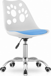 Leobert PRINT white and blue swivel chair with chrome base