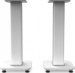 ?KAU KANTO AUDIO 22" TALL FILLABLE SPEAKER STANDS WITH ISOLATION FEET - WHITE (PAIR)