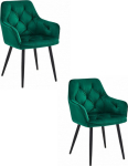 Leobert YORK chair - dark green velvet / black legs x 2