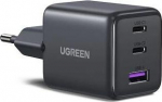 Ugreen 3-Port GaN II Fast Wall Charger USB-A & 2 x USB-C Black - 30.000 W
