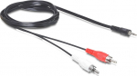 DELOCK Klinkekabel 3.5mm -> 2x Cinch St/St 1.50m