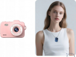 Xrec Mini Digital Camera X8 12mp Video 1080p Lcd 0.96'' Pendant Keychain / Pink Salmon