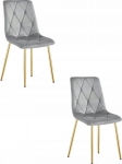 Leobert Krzesło LIBRA - light gray velvet / golden legs x 2