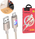 Kabel USB Hoco Kabel USB z LEDs LED USB A do USB C Hoco 3A 1.2 m U144 white