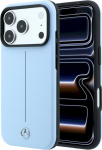 Mercedes-Benz Mercedes Leather Semi Wrap Iconic Line MagSafe for iPhone 18 Pro Max / 17 Pro Max / blue