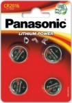 Patareid Panasonic CR2016/4B, 4 patareid, 3V Lithium 90mAh diam 20mm h 1.6mm