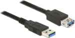 DELOCK USB Verl. USB3.0 A -> A St/Bu 3.00m schwarz