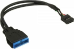 InLine USB 19 pin - USB 9 pin, 0.15m, Czarny (33449I)