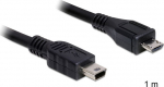 DELOCK USB Kabel Micro-B -> Mini-B St/St 1.00m sw