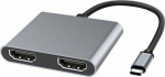 MicroConnect USB-C to HDMI X2 Female, splitter Multi-Monitor