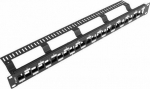 Lanberg PPKS-1224-B - Patch Panel empty 19"/1U alternating with organizer for modules keystone, 24 ports, czarny