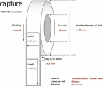 Capture Label 102x152, Core 76, Diameter 175 mm. Thermal