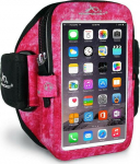 Spordikott k&auml;ele, i-35, Apple iPhone 12 mini / 13 mini / 6 / 7 / 8 / SE (2020/2022), S suurusega rihm, roosa/mustriga, Armpocket