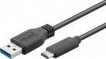 MicroConnect USB C-A 3.2 Gen 1 Cable, 1.5m, USB-C Gen1 - USB 3.0 A Black
