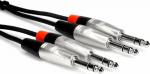 Hosa Technology Kabel Hosa Jack 6.3mm x2 - Jack 6.3mm x2 1.5m srebrny (HSS-005X2)