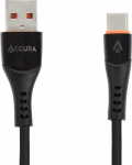 Kabel USB Accura Accura USB-A - USB-C 1.0m rubber 5V/2A czarny
