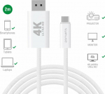 Kabel USB 4smarts USB-C - DisplayPort 2 m White (540958)