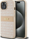 DKNY DKNY DKHCP15SPRTHSLP iPhone 15 / 14 / 13 6.1'' pink/pink hardcase Leather Mono Stripe & Metal Logo