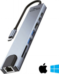 MEDIA-TECH USB HUB 8 IN 1 GIGA LAN HUB MT5046