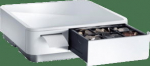 Star Micronics Star mPOP, USB-C, Bluetooth, white - Cash drawer-receipt printer combination, front opening, dimensions (WxHxD): 308x100x300mm, insert: 4 bill, 6/8 coin, 1 check, printer: direct thermal, media width (max): 58mm, roll diameter (max): 5 ...