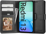 Kaitse&uuml;mbris kaanega Wallet, Xiaomi Redmi 13, must, Tech-Protect