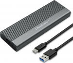 Qoltec Obudowa | disk compartment SSD M.2 | SATA | NGFF | USB-C | Super speed 6Gb/s | 2TB | Szara