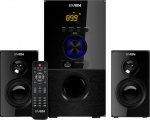 SVEN MS-2050 30W+2x12.5W; LED display; Volume front control; USB/SD-card support; Wall mountable satellites; MUTE, SLEEP and ST-BY modes; FM radio; Remote control; Bluetooth
