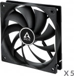 Arctic Cooling ARCTIC F12 PWM Case Fan, 4-pin, 120mm, Black, 5 pcs