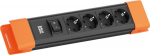 Bachmann CONNECTUS 4xCEE7/3 1xSchalter 2.0m CEE7/7 Schwarz/Orange