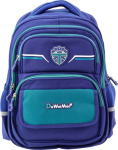 Lean Children's School Backpack with Chest Strap Navy Blue and Green 38x28x19 cm