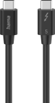 USB-kaabel USB-C USB-C 1.0m Hama Thunderbolt5, must, PD3.1 voolutugevus kuni 5A 240W UHD 8K, kuni 80Gbit/s