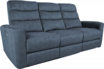 Recliner sofa GASTON 3-seater with electric mechanism, blue