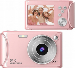 Digital Camera Photos 64MP Filmy 4K / 30fps 18x ZOOM AntiShake / XREC Q18 / Pink