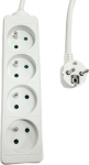 MicroConnect 4-way Power Strip French Type E White - Steckdosenleiste