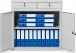 Multibrackets Metal cabinet with drawers LENA, 900 x 900 x 400 mm, szara