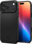 Kaitse&uuml;mbris Enzo Aramid T (MagFit), Apple iPhone 17 Pro, must, MagSafe &uuml;hilduv, kaamera nupuga, Spigen