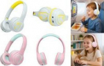 LogiLink BT0073BL On Ear Headphones Bluetooth wired Light Blue Yellow Foldable - Audio - Stereo