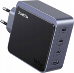 Ugreen Nexode S 140W, GaN, 3x USB-C + USB (szara) - Ugreen Nexode wall charger S 140W, GaN, 3x USB-C + USB (szara)