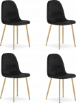 Leobert PADVA chair - black velvet / nogi dąb x 4