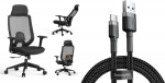 Office chair SENSE7 Nakai Black + kabel usb