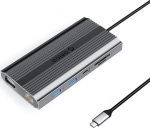 Orico USB-C 12w1 | USB-A | USB-C PD 100W | HDMI 4K | VGA | RJ45 Gigabit - szara