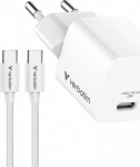 Verbatim Mini GaN Charger 20W EU with 1m USB-C to USB-C cab
