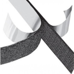 Mercodan Velcro tape with adhesive, 25m, black, Hook / Male
