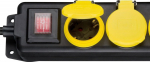 Wentronic goobay Socket 5-stik 16A Sort Yellow 3m