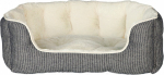 TRIXIE Davin, Bolster pet bed, Indoor, Dog, Grey, White, Rectangular, Monochromatic