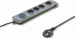 Qoltec Swift surge protection power strip 4 jack 1.5 m szara (50163)
