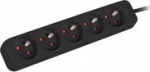 Lanberg Power strip outlets for UPS system, 1m | PS0-05E-0100-IEC-BK | Sockets quantity 5