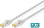 DIGITUS CAT 6A S/FTP Patchkabel, 10 St&uuml;ck, 0.25m, grau