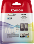 Canon PG-510 / CL-511 Multi pack - 2er-Pack - 9 ml - Schwarz, Farbe (Cyan, Magenta, Gelb)